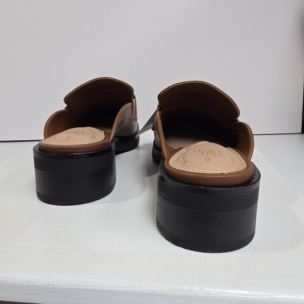 Time and Tru Shoes Womens Size 9 Brown Loafer Mule Memory Foam WMTT45AM124 - Picture 5 of 11
